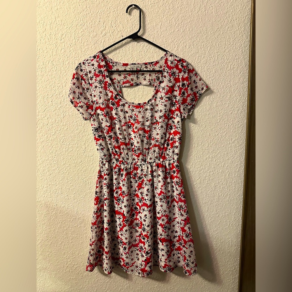Floral dress above knee length